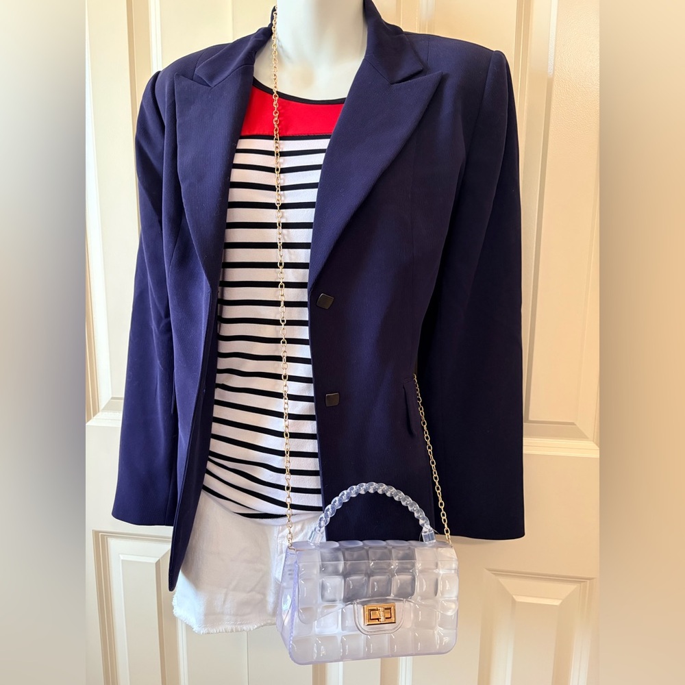 TAHARI, Navy Women's Blazer, 10p - Picture 2 of 7
